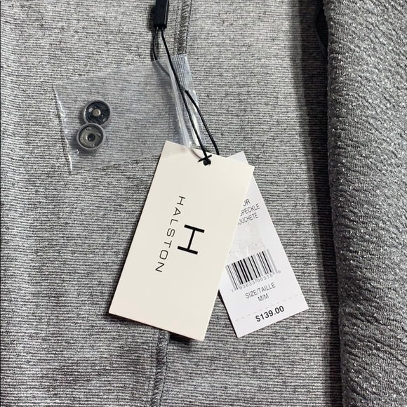 Halston Grey Cross Over Collar modern Peacoat Jacket women’s medium grey fall - Picture 8 of 8